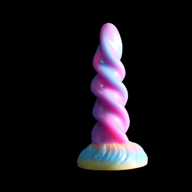 Mixed Color Silicone Screw Anal Plug Dildo