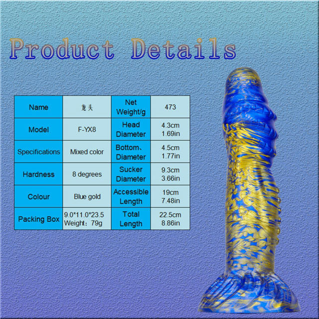 8.86 Inch Huge Shaped Dragon Head Suction Silicone Dildo