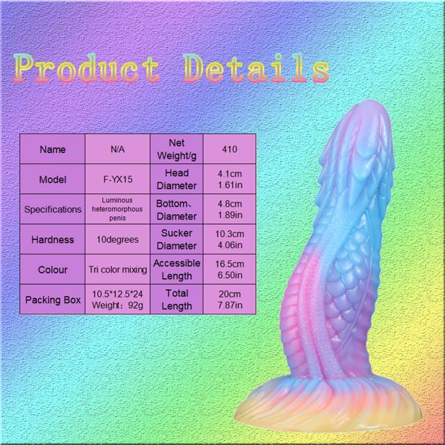 Colorful Glowing Unicorn Anal Plug Silicone Dildo