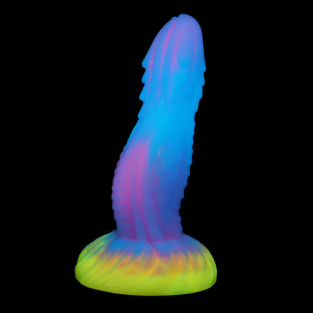 Colorful Glowing Unicorn Anal Plug Silicone Dildo