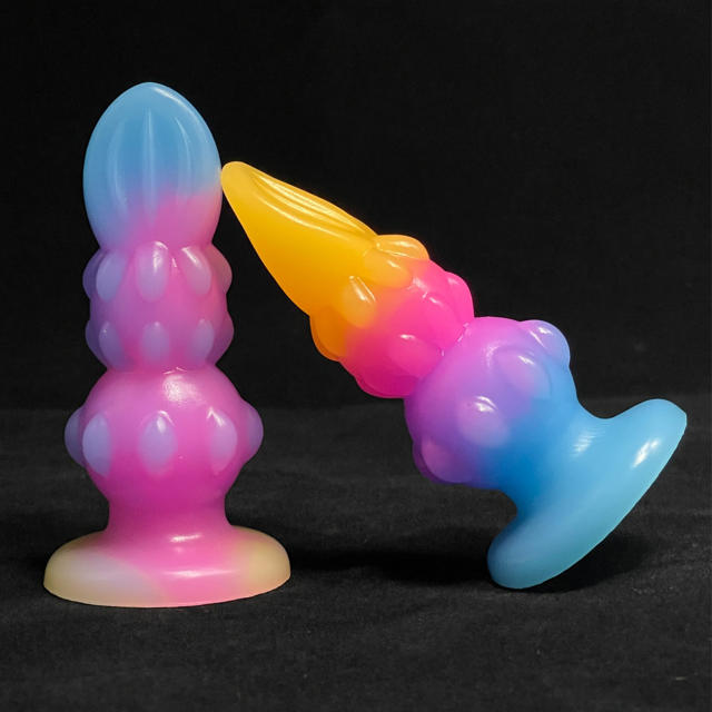 3.74 To 5.63 Inch Fluorescent Mixed Color Shaped Anal Plug Dildos