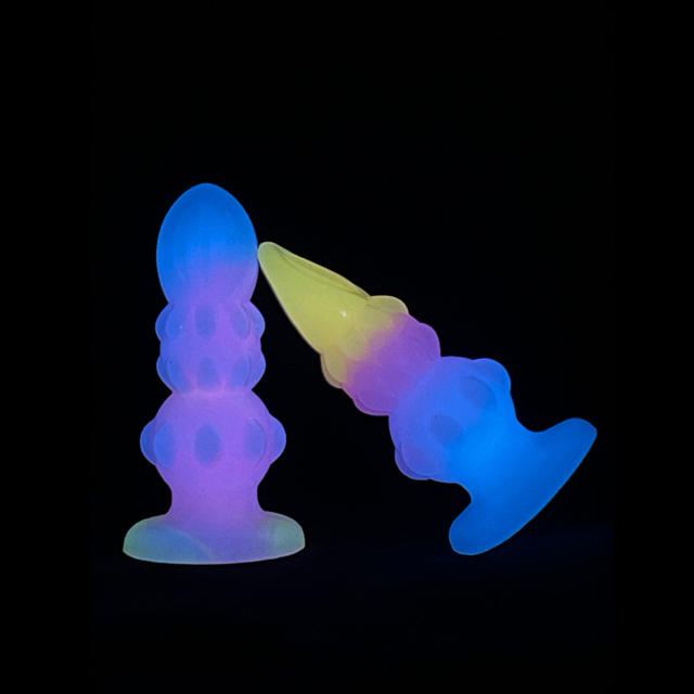 3.74 To 5.63 Inch Fluorescent Mixed Color Shaped Anal Plug Dildos