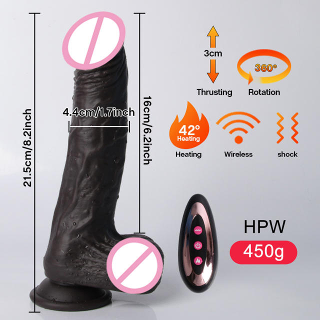 Telescopic Swing Heated Realistic Remote Control Vibrator Realistic Dildo