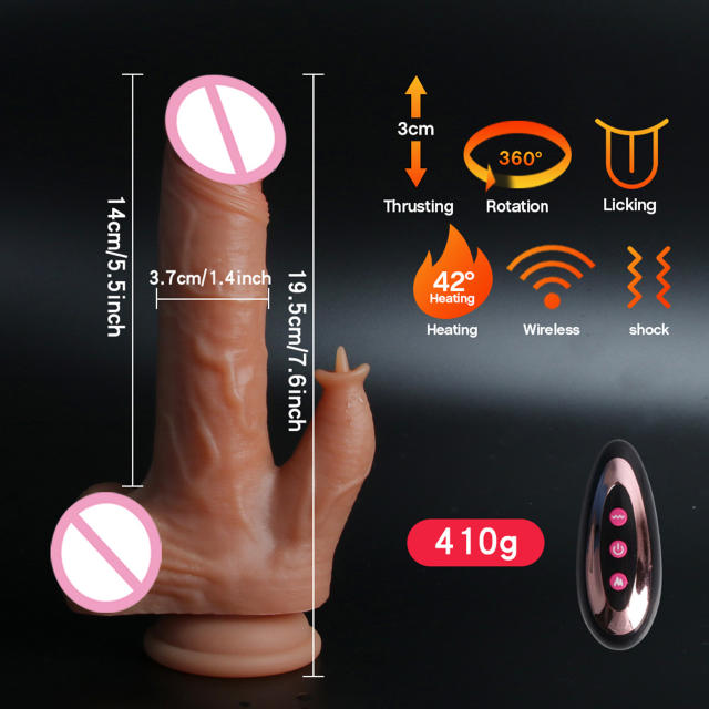 Small Tongue Licking Retractable Swinging Vibrating Dildo