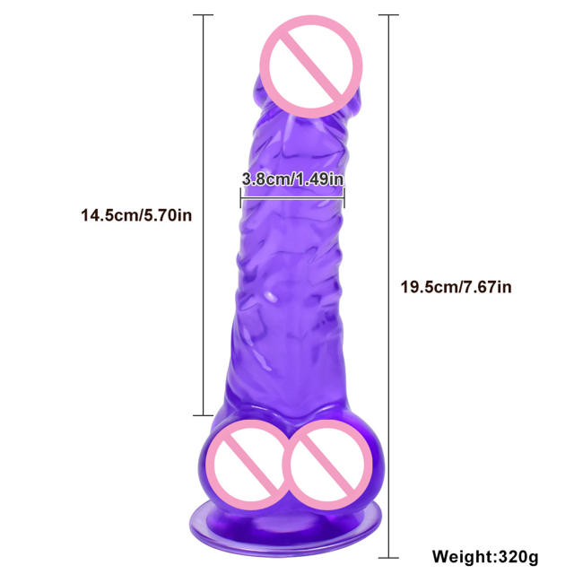 7.67 Inch Clear Crystal Colored Dildo