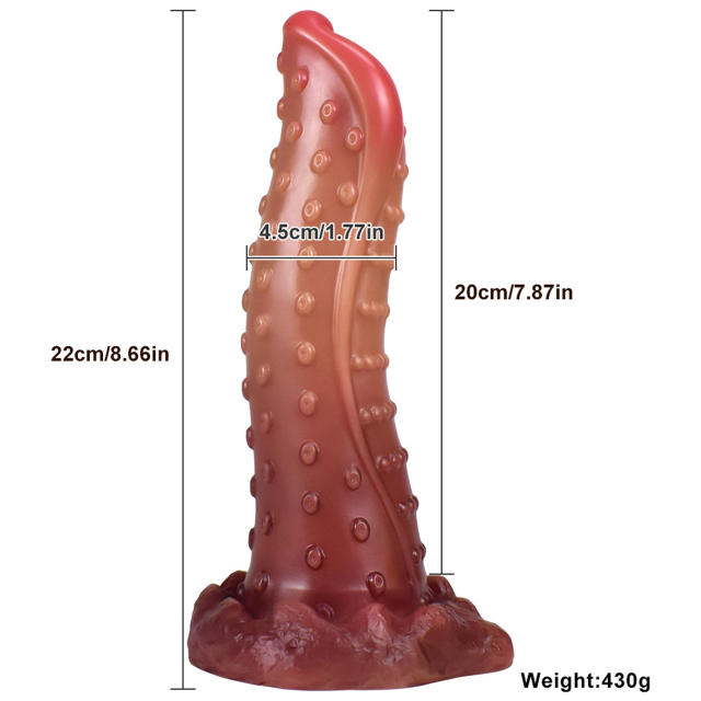 8.66 Inch Grained Liquid Silicone Dildo