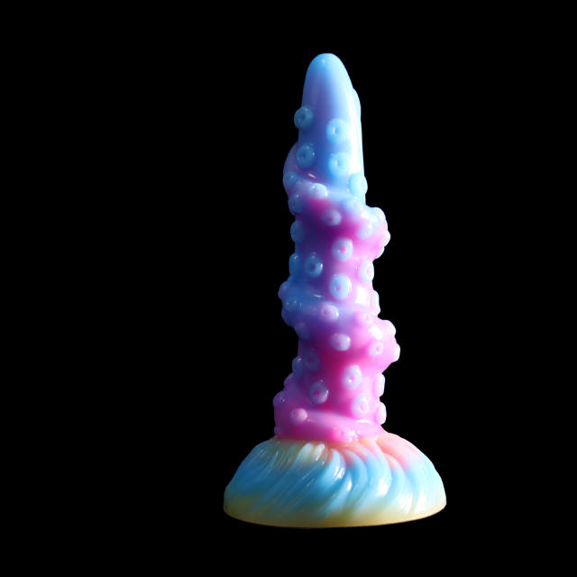 8.46 Inch Mixed Color Silicone Shaped Soft Glow In The Dark Dildo