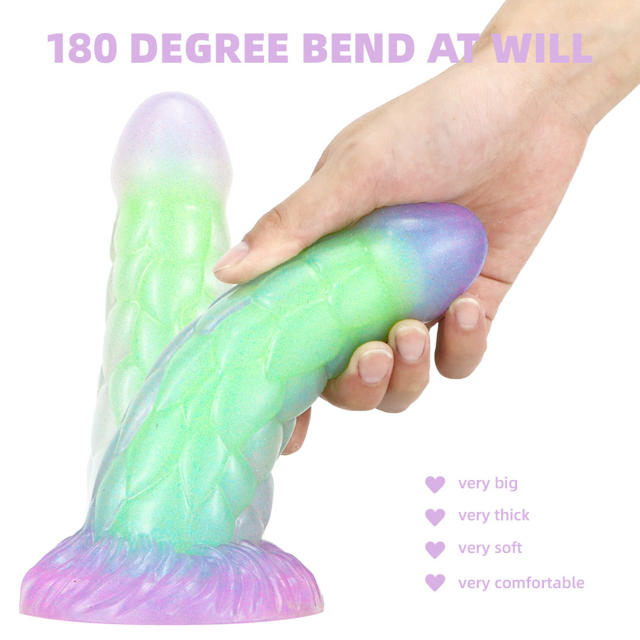 7.68 Inch Large Shaped Silicone Glow In The Dark Dildo