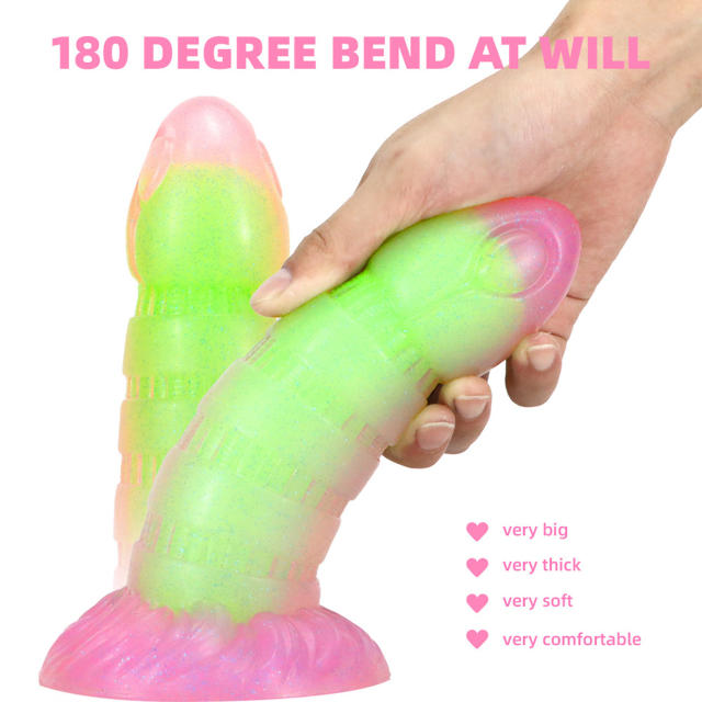 7.87 Inch Translucent Pink Glow In The Dark Dildos