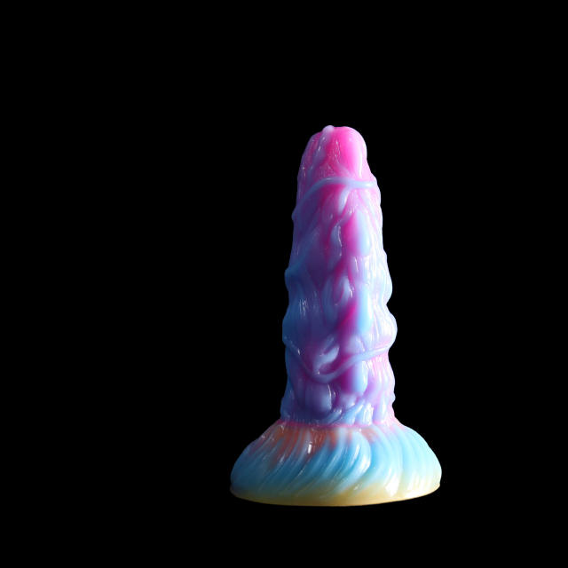 7.09 Inch Thick Soft Mixed Color Glow in the Dark Dildo