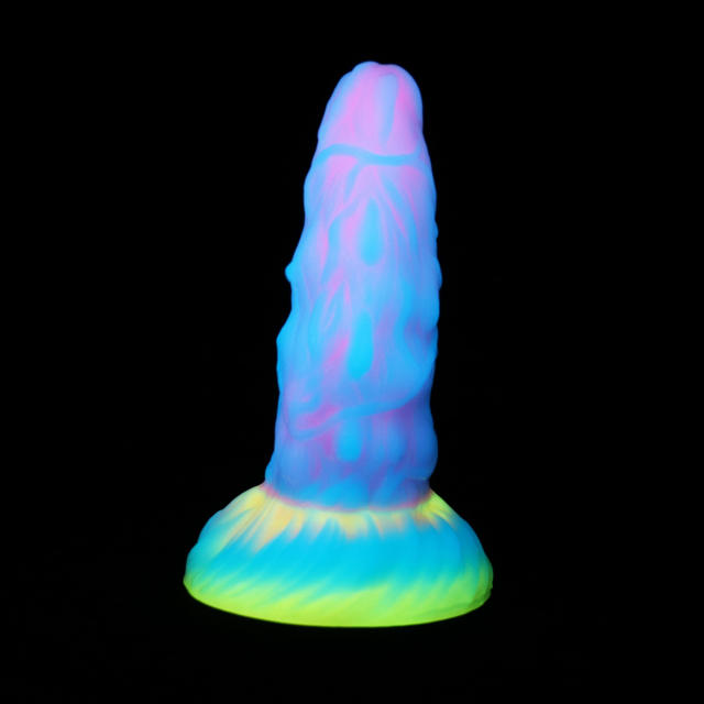 7.09 Inch Thick Soft Mixed Color Glow in the Dark Dildo