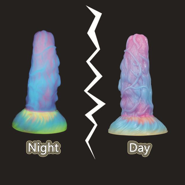 7.09 Inch Thick Soft Mixed Color Glow in the Dark Dildo