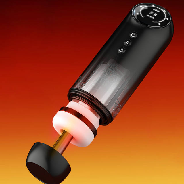 LCD Screen Stretching Sucking Vibrating Pronunciation Heated Automatic Masturbator