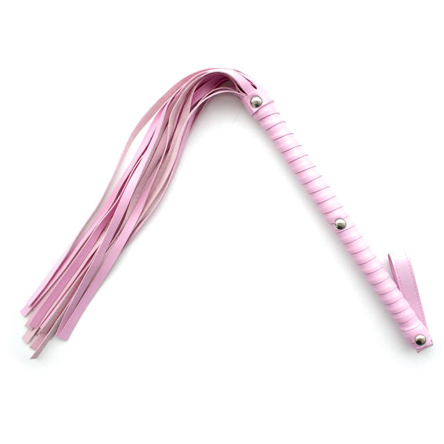 SM Long Handle 3 Rivet Leather Flogger