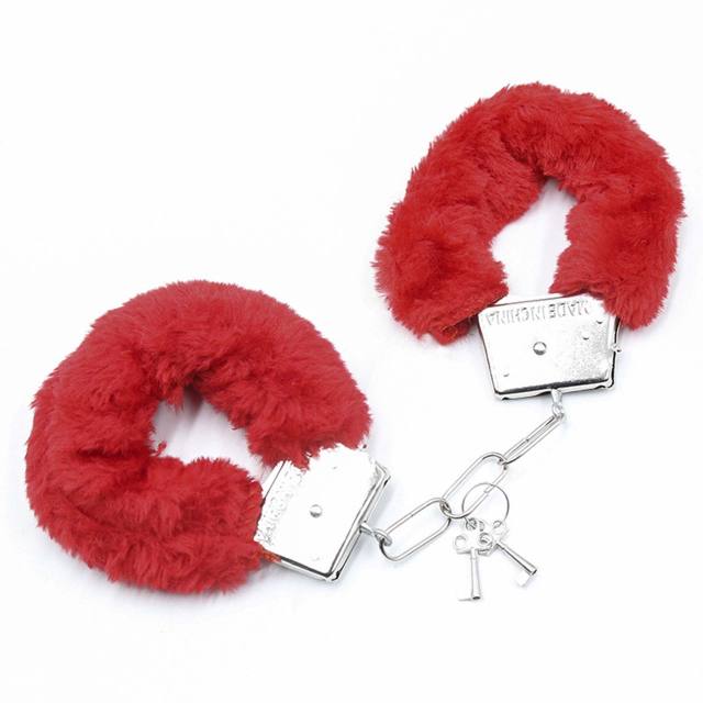 Metal Bondage Chain Plush Handcuffs