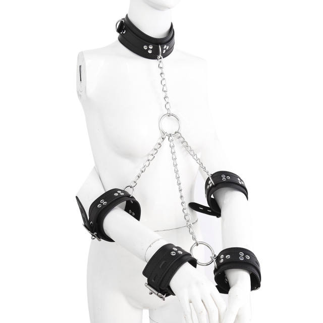 SM Hand Tied Black Bondage Handcuffs