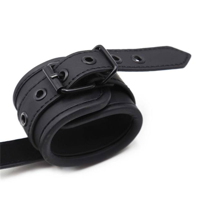 SM Leather Bondage Restraint Handcuffs