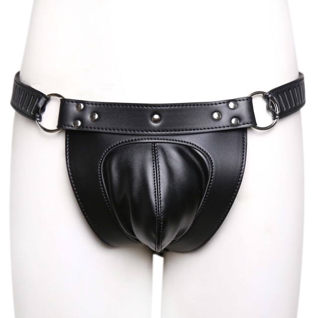 SM Bondage Leather Chastity Pants