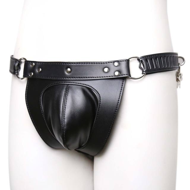 SM Bondage Leather Chastity Pants