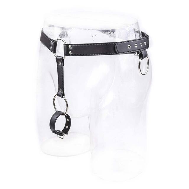 Bondage Belt Anal Plug Leather Chastity Pants