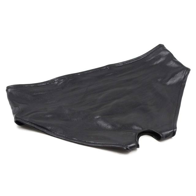 SM Bondage Hole Open Gear Patent Leather Chastity Pants