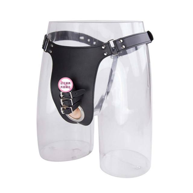 SM Male Penis Iron Ring Chastity Pants