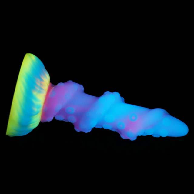 Nightglow mixed color liquid silicone heteromorphic penis for men and women with anal and anal congestion, adult sexual products, soft masturbation device